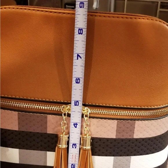 COPY - NWT Lightweight Medium Dome Crossbody Shoulder Bag with Tassel | Plaid P… - Picture 11 of 11